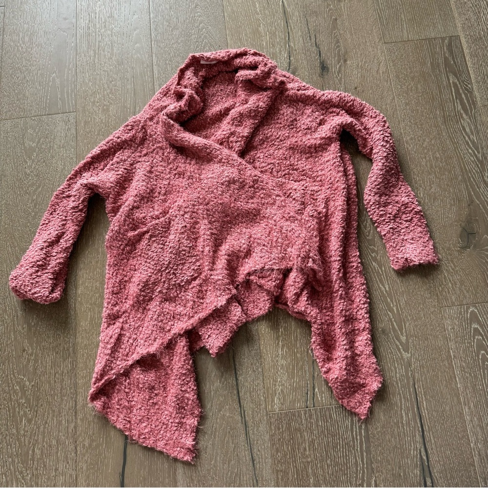 Pink lily heart set on you popcorn mauve cardigan